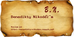 Benedikty Nikodém névjegykártya